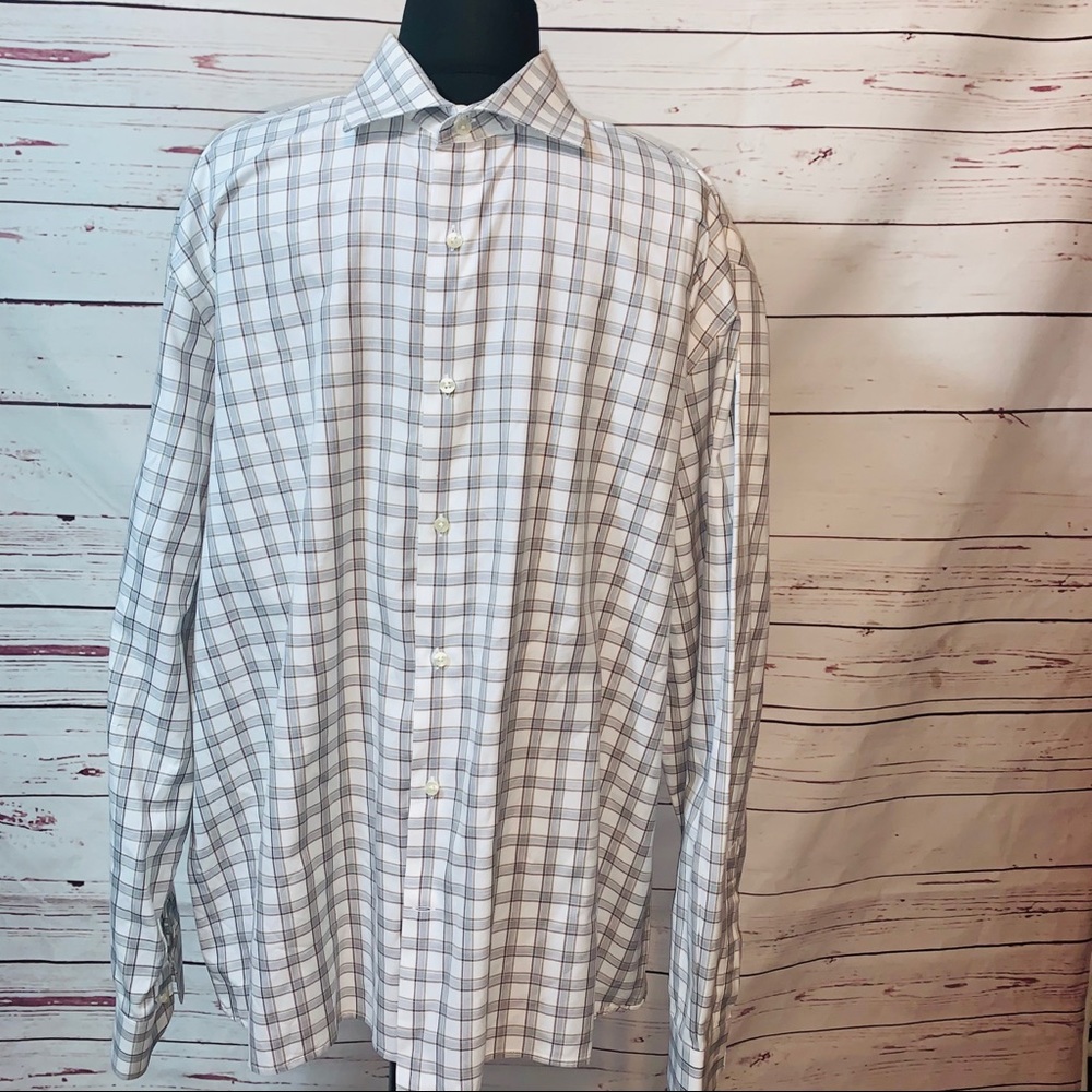 Bobby Jones Gray Plaid Button Down Long Sleeve